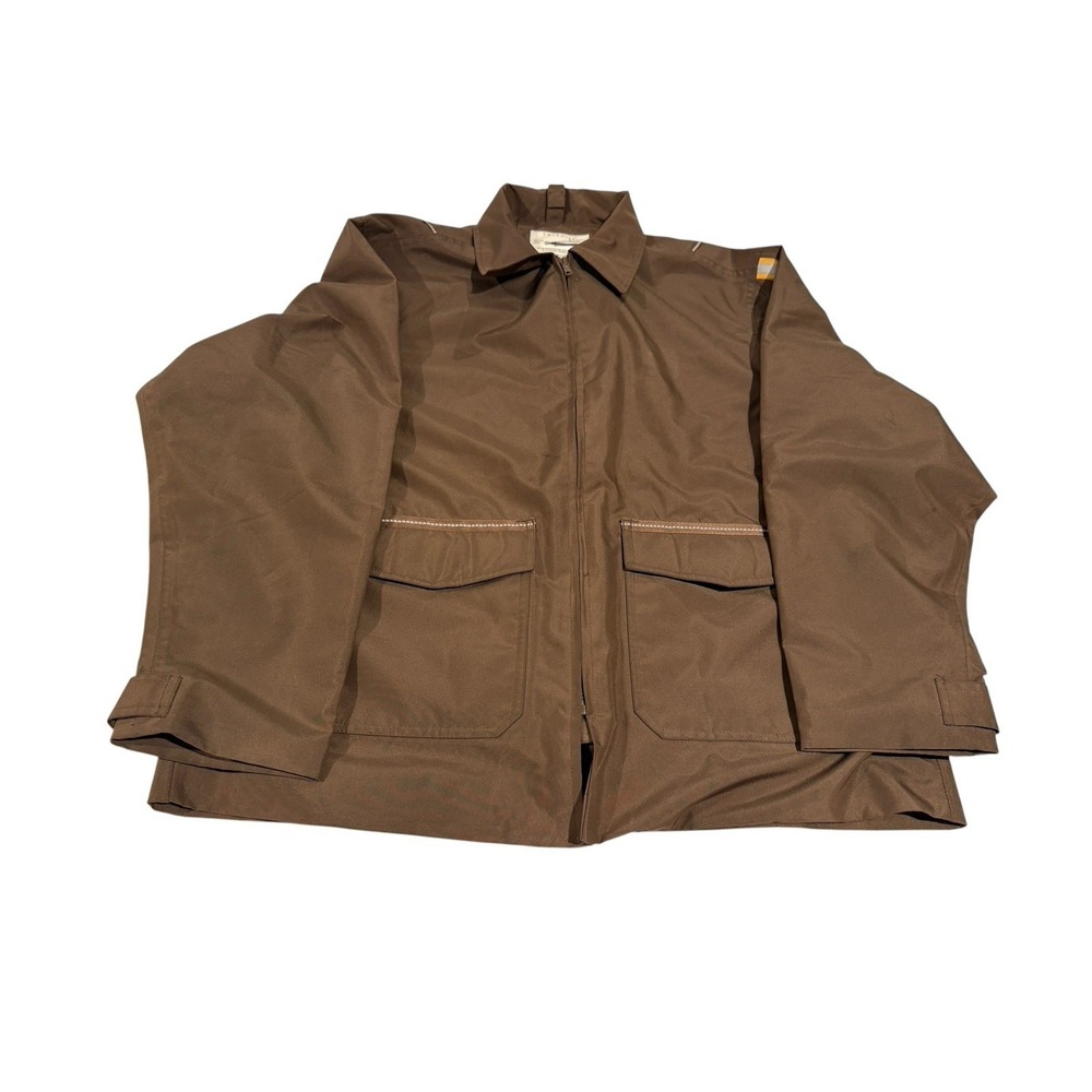 Twinhill Full Zip Jacket Men's L Brown Employee Uniform Pullover Workwear